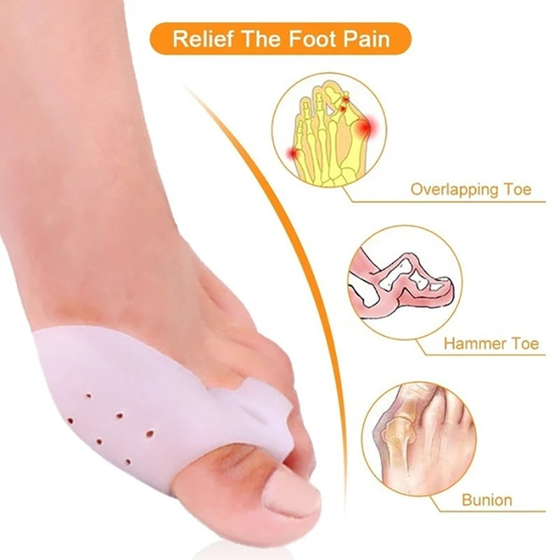 1 Pair Silicone Toe Corrector Instantly Improve Foot Health and Comfort with Hallux Valgus Buffer Toe Separator